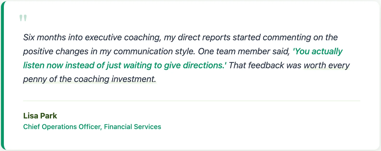 Lisa Park Chief Operations Officer Executive Coaching Review Quote